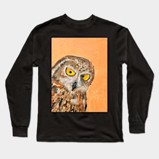 Acrylic painting of an owl Long Sleeve T-Shirt